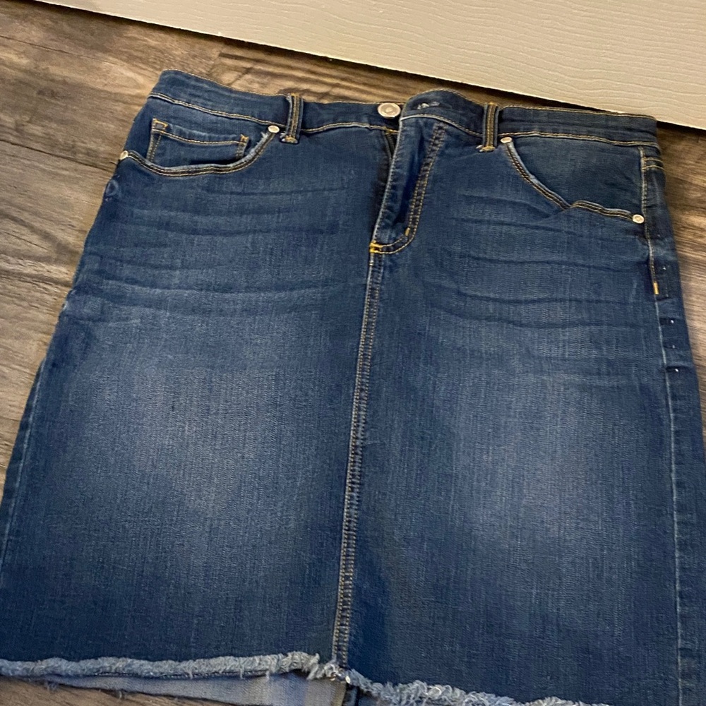 Code Bleu Dark Blue Denim Pencil Skirt